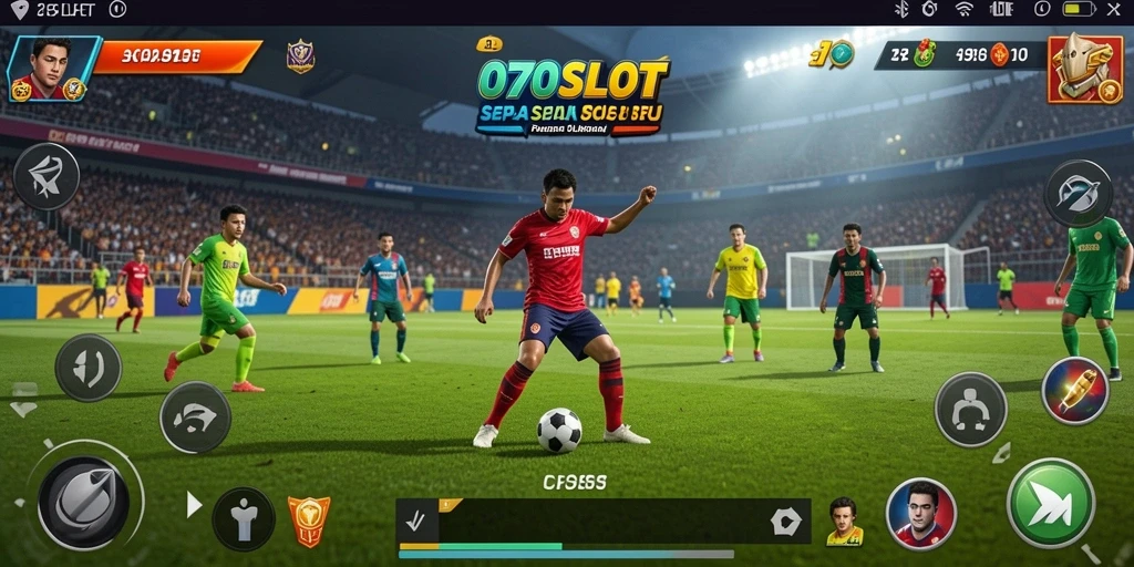 Tampilan gameplay 070SLOT dengan aksi sepak bola yang mendebarkan.