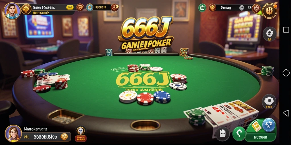 Tampilan gameplay poker yang seru di 666J.