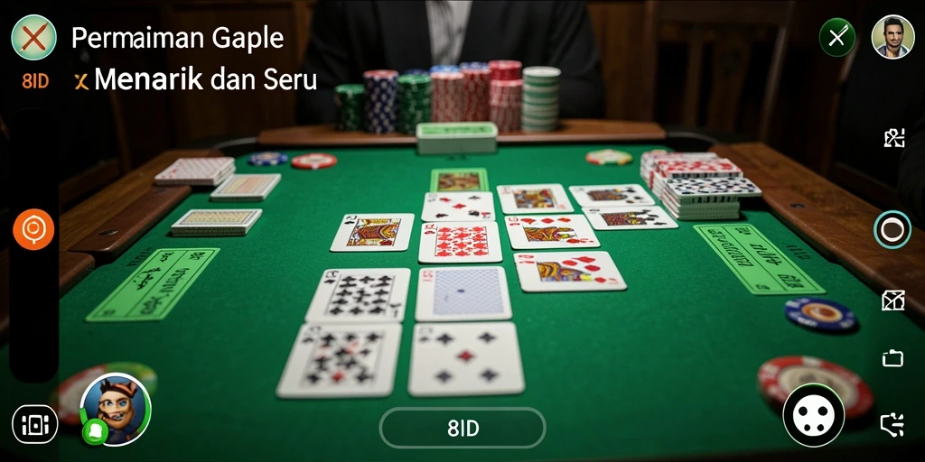 Screenshot gameplay seru 8ID saat bermain Gaple.