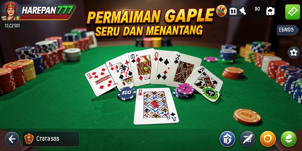 Tampilan gameplay seru dari HARAPAN777 saat bermain Gaple.