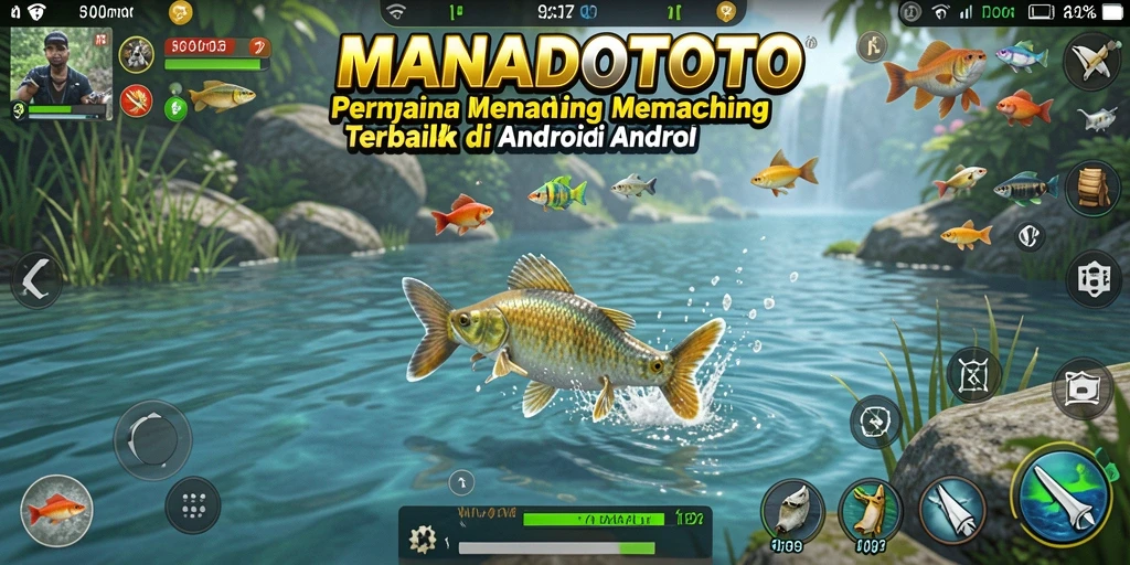 Tampilan gameplay <strong>MANADOTOTO</strong> yang menarik saat menangkap ikan.