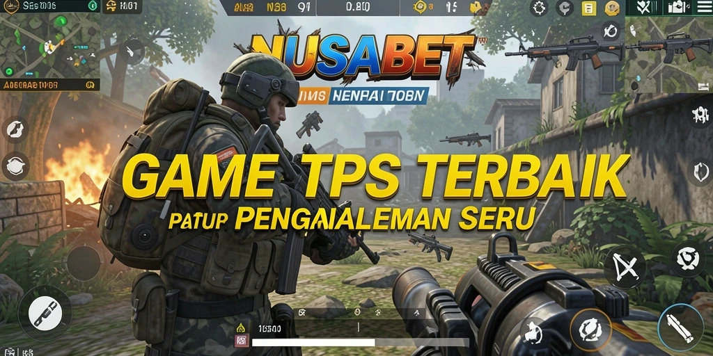 Tangkapan layar gameplay NUSABET menampilkan aksi seru dalam mode TPS.