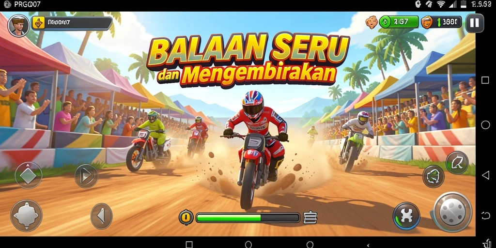 Screenshot gameplay balap seru di PRG007 dengan grafis memukau.