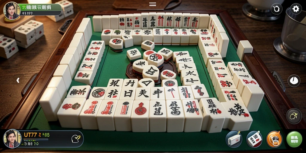 Tampilan seru permainan Mahjong di UT77 yang penuh warna.