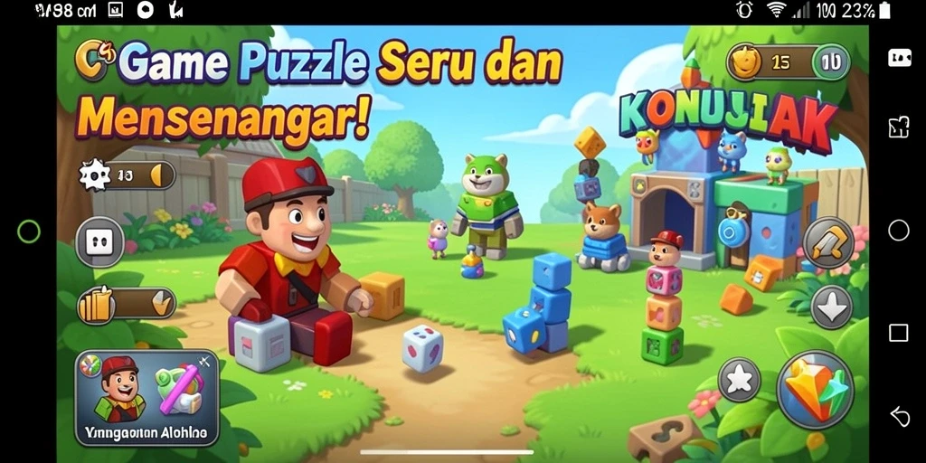 Tangkapan layar V98 menunjukkan gameplay mencocokkan item yang seru.